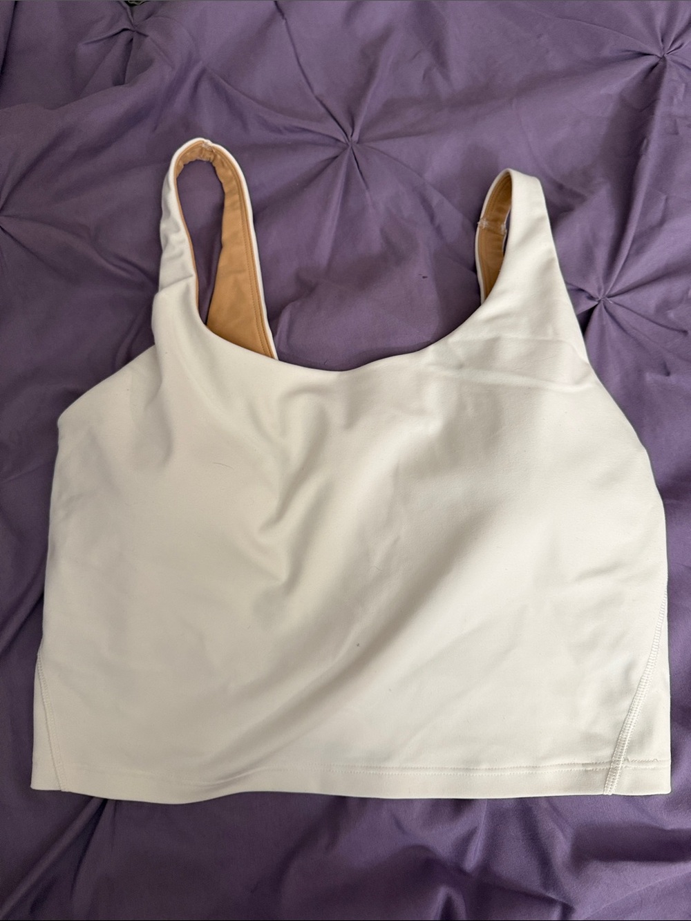 Old Navy Cream Double-Lined Scoop Crop Tank
